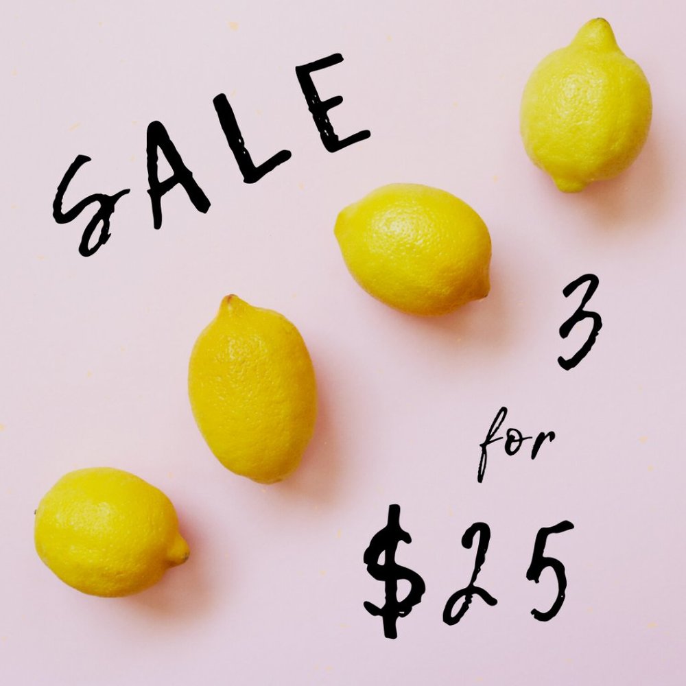 Sale! 3 Items for $25
